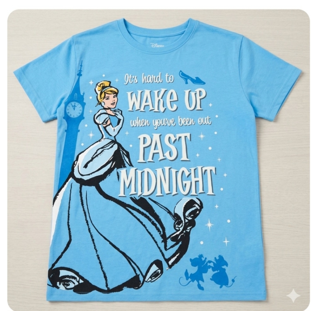 Disney Blue Cinderella Graphic Pajama Top